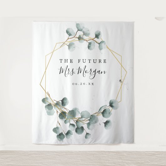 Zukunft Brautparty Hintergrund Grünen Wandteppich (Vorderseite)