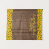 Zukunft Brautparty Rustic Sonnenblumen Hintergrund Wandteppich (Vorderseite (Horizontal))