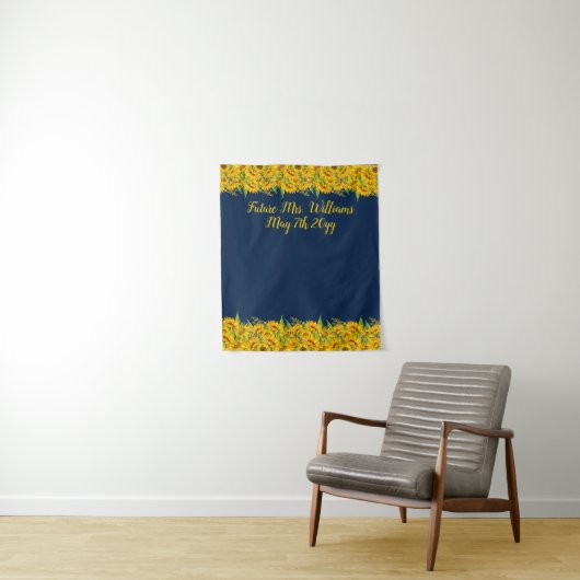 Zukunft Brautparty von Frau Navy & Sunflower Wandteppich (Beispiel)