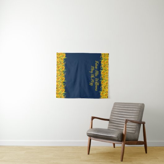 Zukunft Brautparty von Frau Navy & Sunflower Wandteppich (Beispiel (Horizontal))