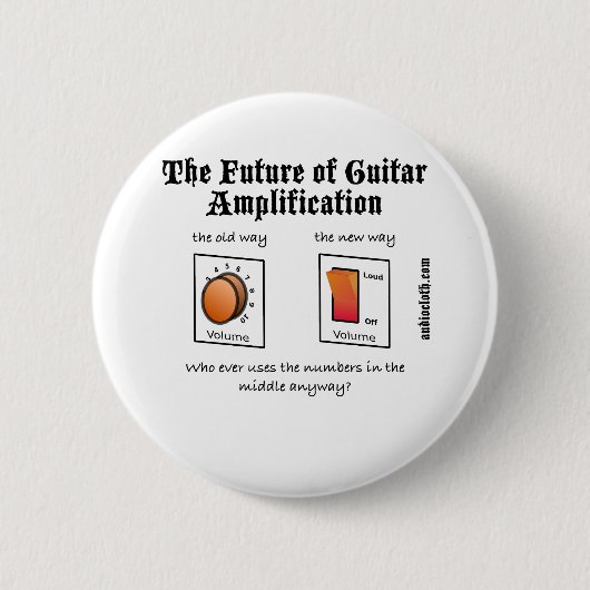 Zukunft der Gitarren-Verstärkung auf Weiß Button (Vorderseite)