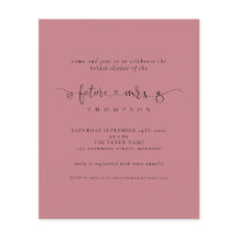 Zukunft des Haushalts Brautparty Dusty Rose Einlad