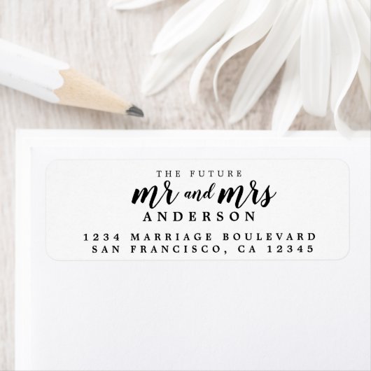 Zukunft Frau Black Ink Script Rücksendeadresse (Insitu)