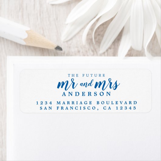 Zukunft Frau Blue Ink Script Rücksendeadresse (Insitu)