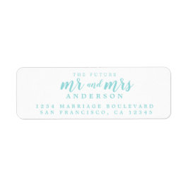 Zukunft Frau Blue Ink Script Rücksendeadresse