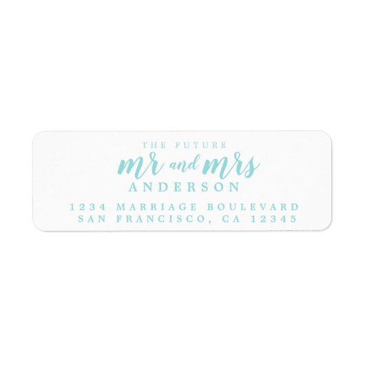 Zukunft Frau Blue Ink Script Rücksendeadresse (Vorne)