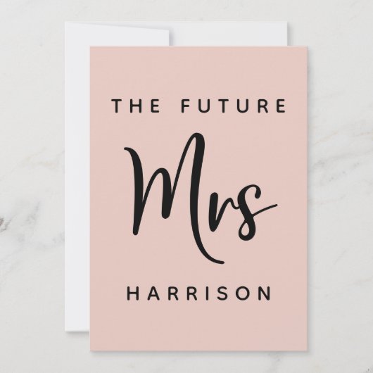 Zukunft Frau Blush Pink Bridal Dusche Einladung (Vorderseite)