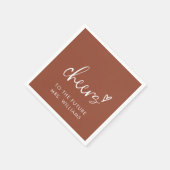 Zukunft Frau Boho Terracotta Brautparty Serviette (Ecke)