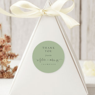 Zukunft Frau Brautparty Sage Green Vielen Dank Runder Aufkleber