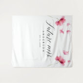 Zukunft Frau Butterflies Floral Pink Brautparty Wandteppich (Vorderseite (Horizontal))