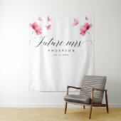 Zukunft Frau Butterflies Floral Pink Brautparty Wandteppich (Beispiel)