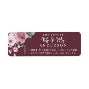 Zukunft Frau Dusty Rose Floral Rücksendeadresse