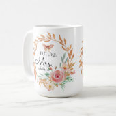 Zukunft Frau Floral Blush Rose Gold Glitzer Dusche Kaffeetasse (Vorderseite Links)