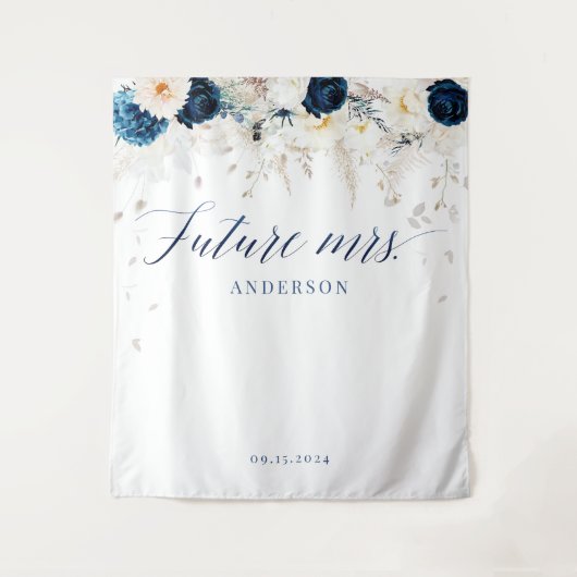 Zukunft Frau Floral Brautparty Hintergrund Wandteppich (Vorderseite)