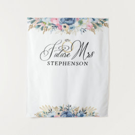 Zukunft Frau Floral Brautparty Hintergrund Wandteppich