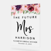 Zukunft Frau Floral Brautparty Willkommen Mattiert Acrylschild (Winkel)