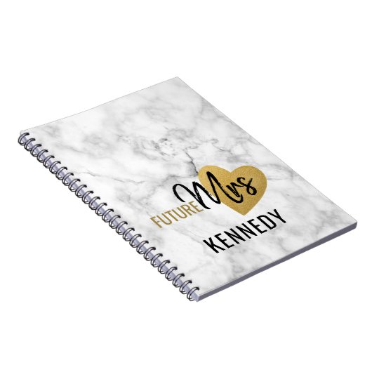 Zukunft Frau Gold Herz und Marmor Notizblock (Rechte Seite)