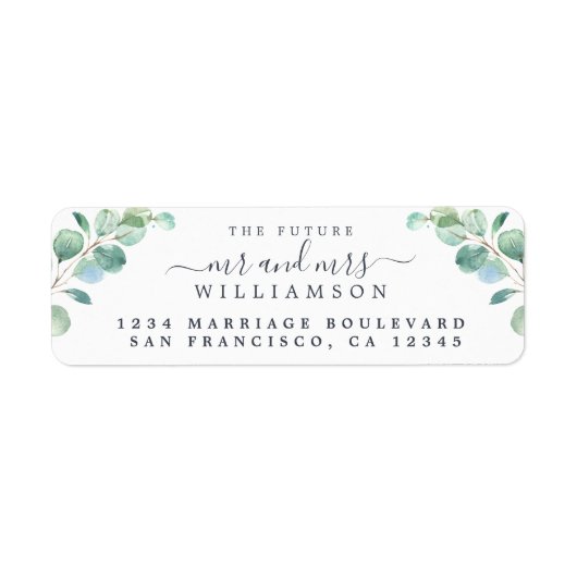 Zukunft Frau Green Foliage Wedding Rücksendeadress (Vorne)