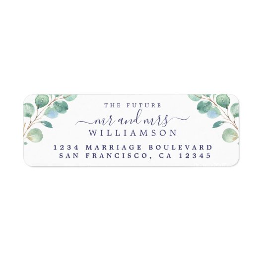 Zukunft Frau Green Foliage Wedding Rücksendeadress (Vorne)