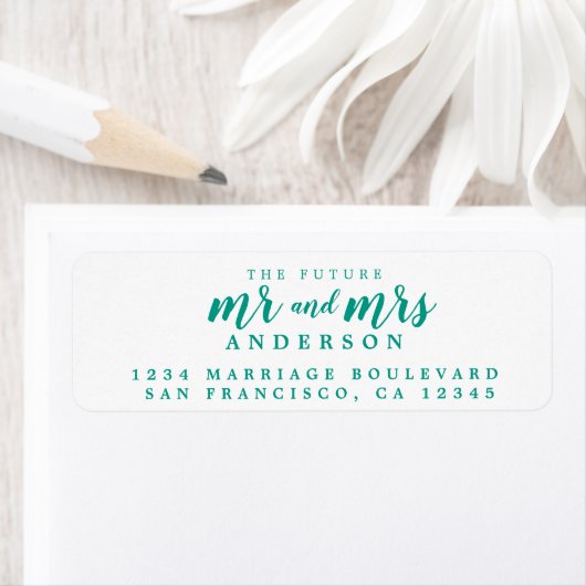 Zukunft Frau Green Ink Script Rücksendeadresse (Insitu)