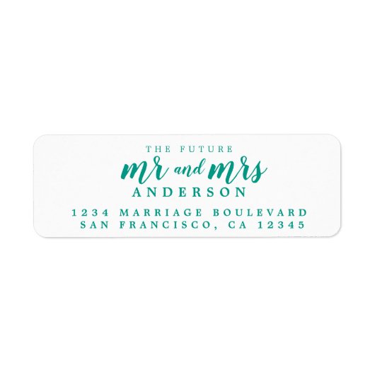 Zukunft Frau Green Ink Script Rücksendeadresse (Vorne)