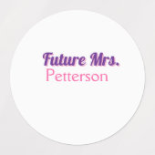 Zukunft Frau hinzufügen namebride Hochzeit Bachelo Etiketten (Design 1)