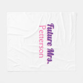 Zukunft Frau hinzufügen namebride Hochzeit Bachelo Fleecedecke (Vorderseite (Horizontal))