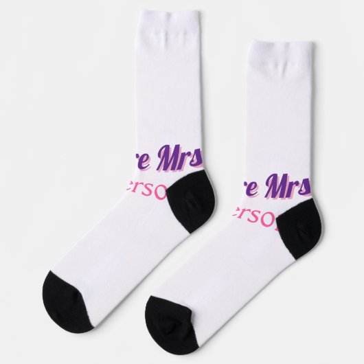 Zukunft Frau hinzufügen namebride Hochzeit Bachelo Socken (Linkes Detail)