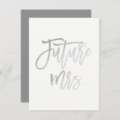 Zukunft Frau Imitats Silver Foil Modern Save the D Ankündigungspostkarte (Vorne/Hinten)