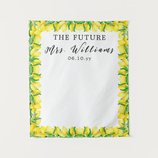 Zukunft Frau Lemon Brautparty Fotoshop Hintergrund Wandteppich (Vorderseite)