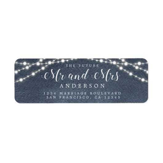 Zukunft Frau Lights Blue Wedding Rücksendeadresse (Vorne)