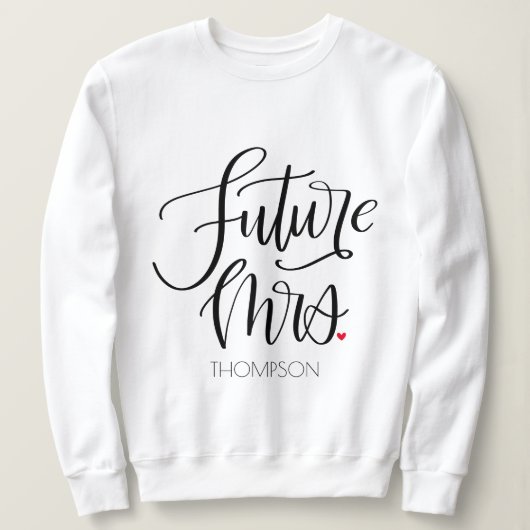 Zukunft Frau Modern Calligraphy Red Heart Monogram Sweatshirt (Design vorne)