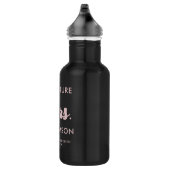 Zukunft Frau Nachname Junggeselinnen-Abschied Pink Edelstahlflasche (Rechts)