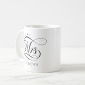 Zukunft Frau Name Modern Bride Black & White Kaffeetasse (Vorderseite Links)