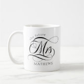 Zukunft Frau Name Modern Bride Black & White Kaffeetasse (Links)