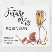 Zukunft Frau Name Sparkling Wine Water Bridal Schaumweinetikett (Einzelnes Label)