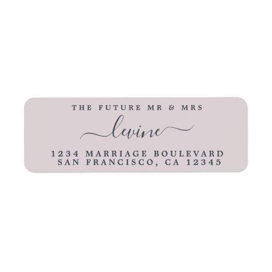 Zukunft Frau Pastel Lila Wedding Rücksendeadresse (Vorne)