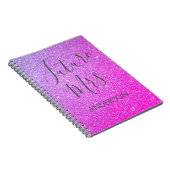 Zukunft Frau Pink Lila Sparkle Glitzer Notizblock (Rechte Seite)