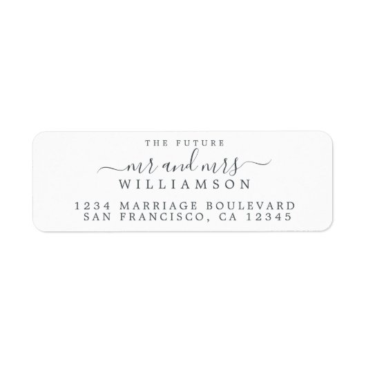 Zukunft Frau Schwarz-weiß Wedding Rücksendeadresse (Vorne)