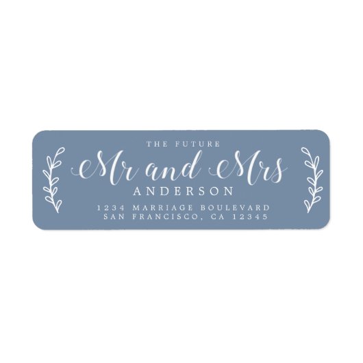 Zukunft Frau Script Vintag Blue Rücksendeadresse (Vorne)