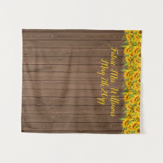 Zukunft Frau Sunflowers Brautparty Hintergrund Hol Wandteppich (Vorderseite (Horizontal))