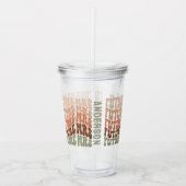 Zukunft Frau Terracotta Salbeigrün Retro 60er Jahr Acryltrinkbecher (Vorderseite)