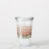 Zukunft Frau Terracotta Salbeigrün Retro 60er Jahr Acryltrinkbecher (Rückseite)