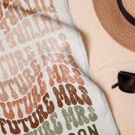 Zukunft Frau Terracotta Salbeigrün Retro 60er Jahr Strandtuch