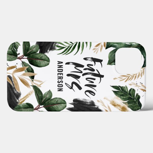 Zukunft Frau Tropenblatt und Typografie Case-Mate iPhone Hülle (Rückseite (Horizontal))