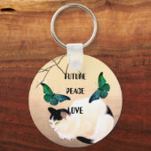 Zukunft, Frieden, Liebe Schlüsselanhänger (Rückseite)