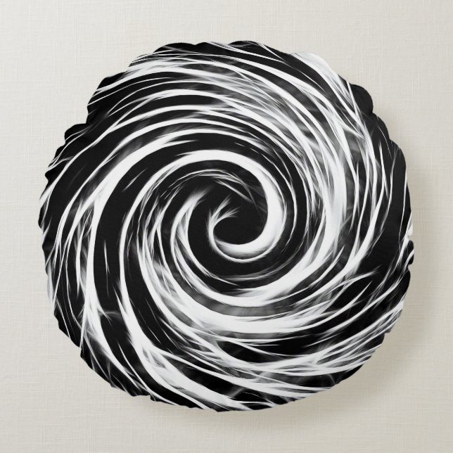 Zukunft - gebürstetes Polyester-rundes Rundes Kissen (Vorderseite)