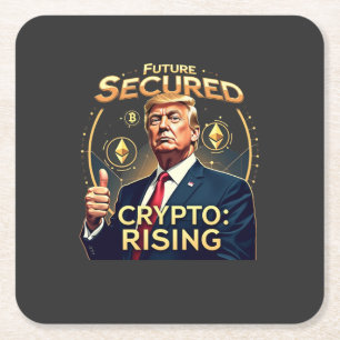 Zukunft gesicherte Krypto steigt an Trumps Amtsein Rechteckiger Pappuntersetzer
