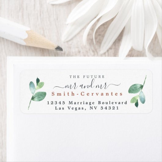 Zukunft Herr 2 Grooms Wedding Rücksendeadresse (Insitu)