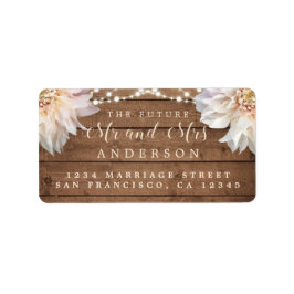 Zukunft Herr Floral Wood Lights Wedding Address L Adressaufkleber